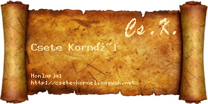 Csete Kornél névjegykártya